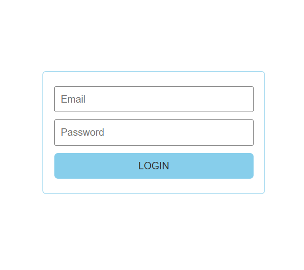 Image of my Login Form(Landing Page).