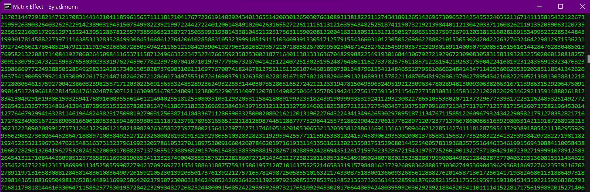 Image of my Matrix Batch File.