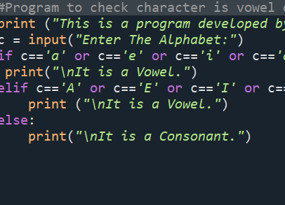 Image of my Vowel Consonant Checker.